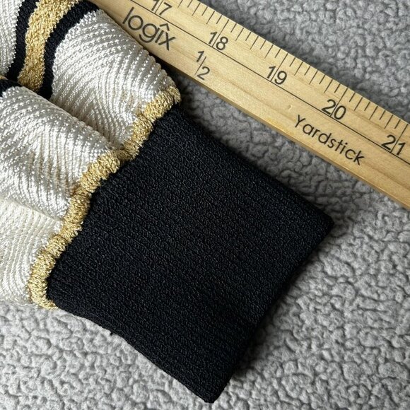 St. John Collection Sweater Womens Small Black White Gold Zip Cardigan Made USA - Picture 10 of 12